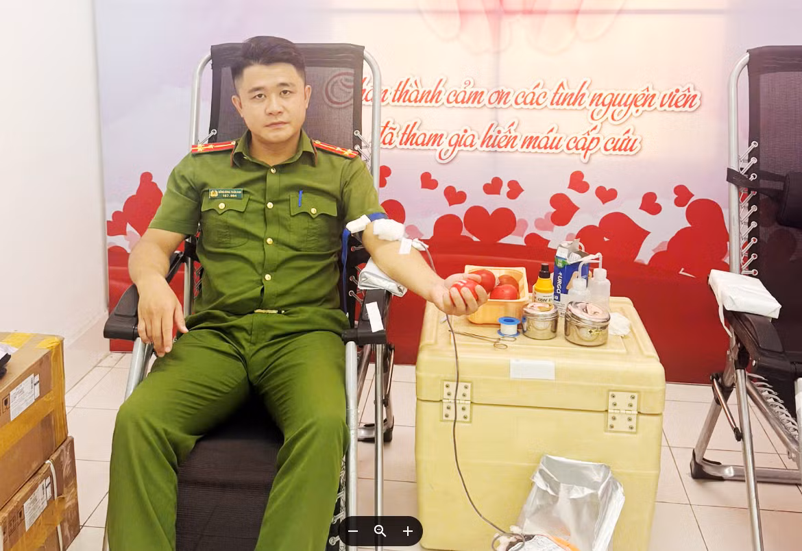 CBCS Công an Cao Bằng kịp thời hiến máu cứu người -0