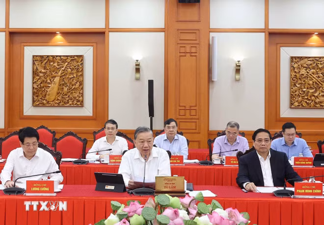 Bộ Chính trị làm việc với Ban Thường vụ Đảng ủy Quốc hội -0