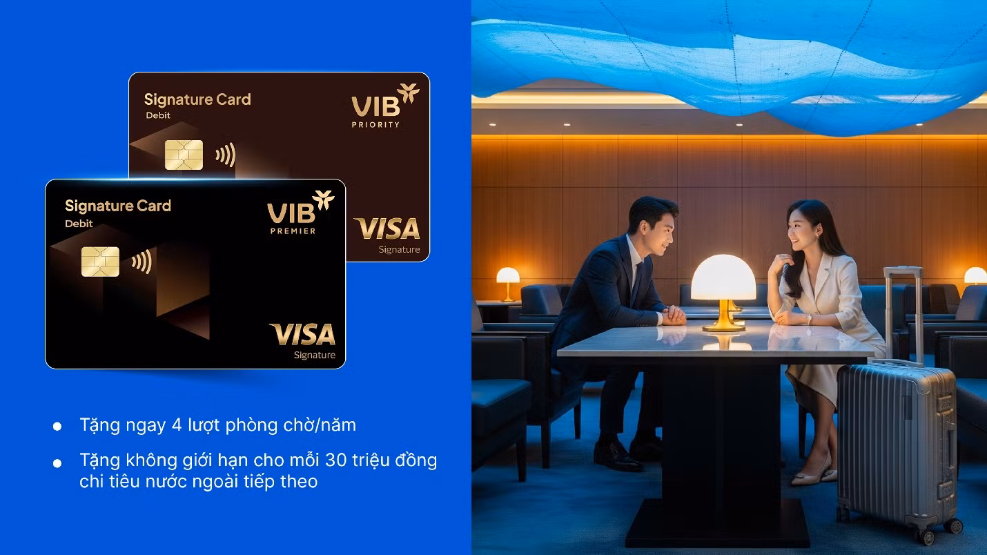 Khám phá đặc quyền sử dụng phòng chờ sân bay không giới hạn với thẻ VIB -0