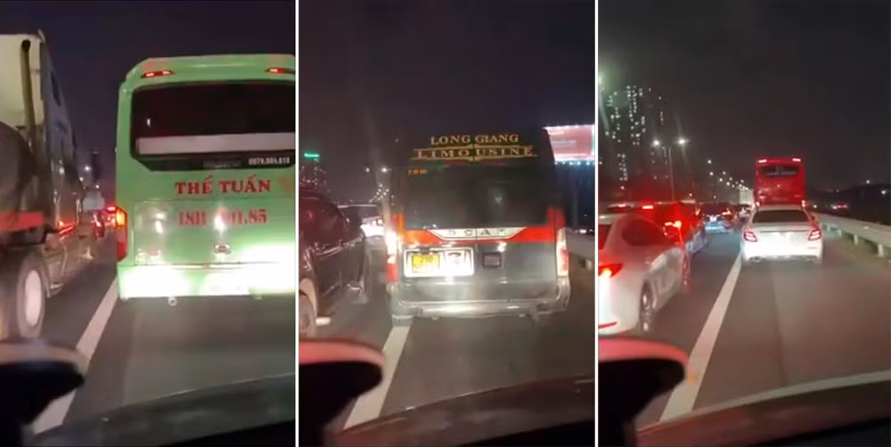 Hàng dài ô tô “cướp đường” xe cứu thương trên cao tốc Pháp Vân – Cầu Giẽ -0