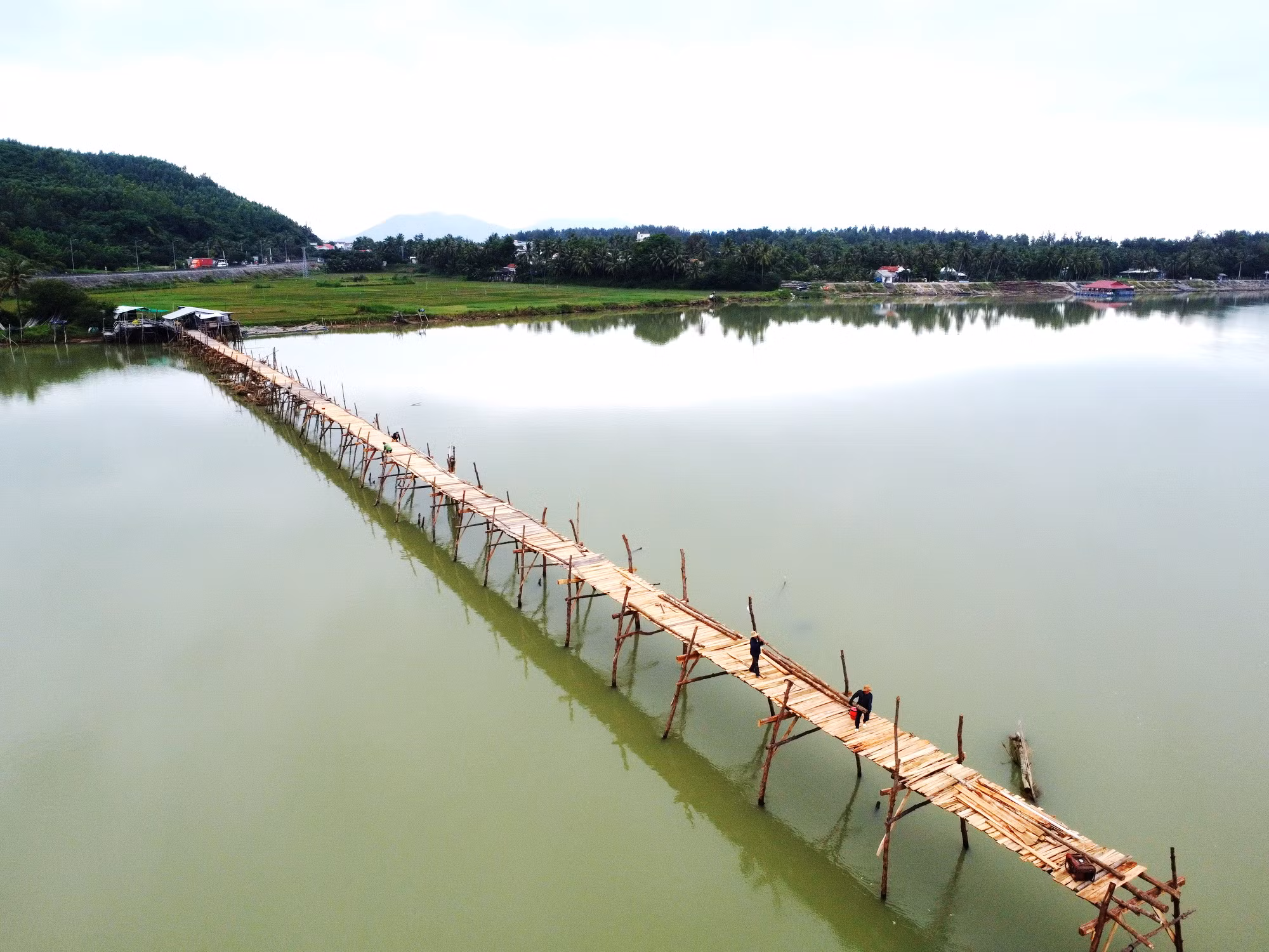  Dựng lại cầu gỗ Ông Cọp dài nhất Việt Nam -0