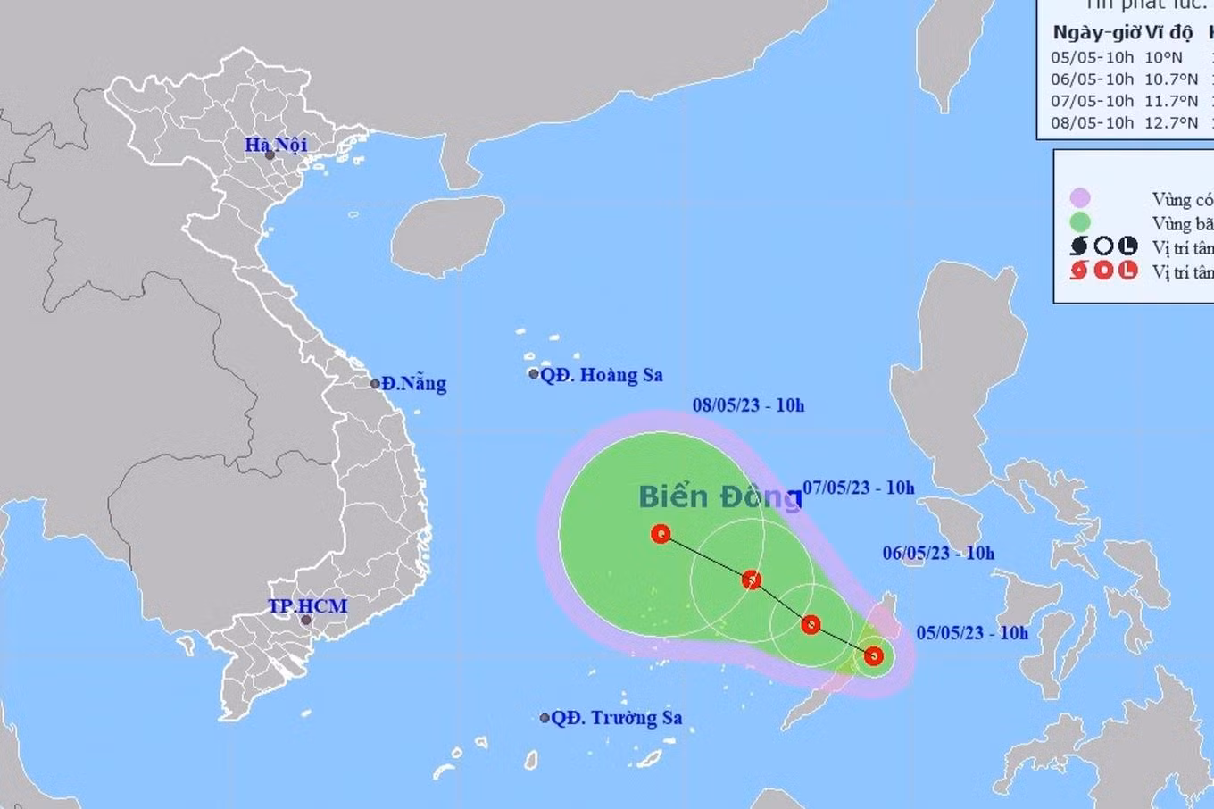 Xuất hiện áp thấp nhiệt đới gần Biển Đông -0