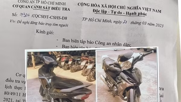 Tìm người đã mua lại tài sản vụ trộm cắp xảy ra tại quận 6, TP Hồ Chí Minh