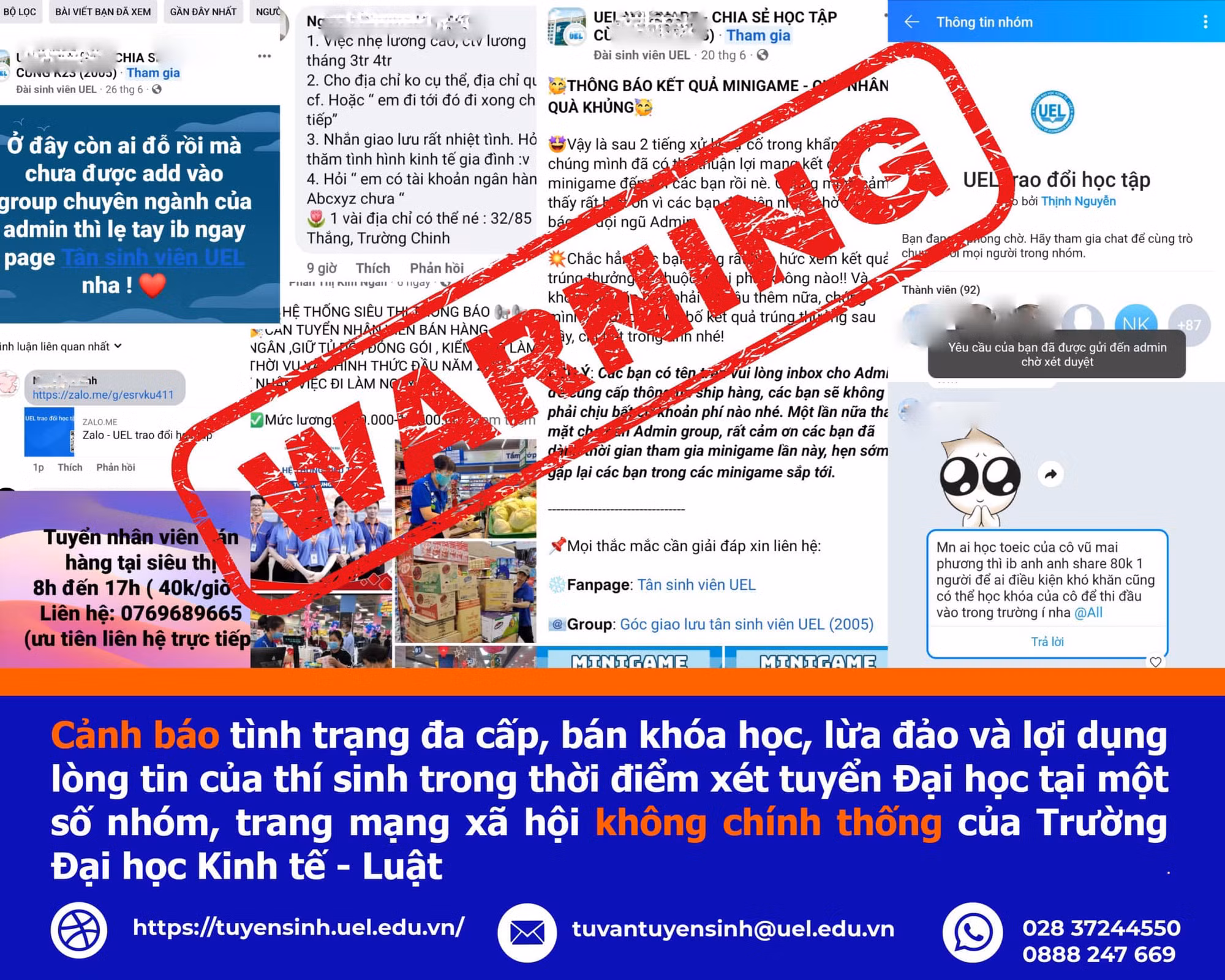 Cảnh báo việc tham gia các hội nhóm tân sinh viên tự phát -0