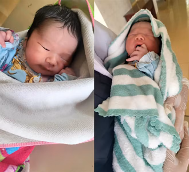 Bé trai khoảng 1 ngày tuổi bị bỏ rơi trước cổng chùa -0