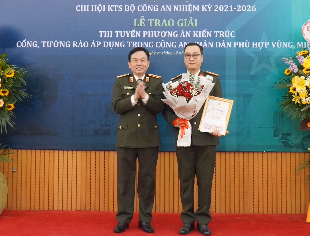 Trao giải Cuộc thi tuyển “Phương án kiến trúc cổng, tường rào áp dụng trong CAND phù hợp với vùng, miền” -0