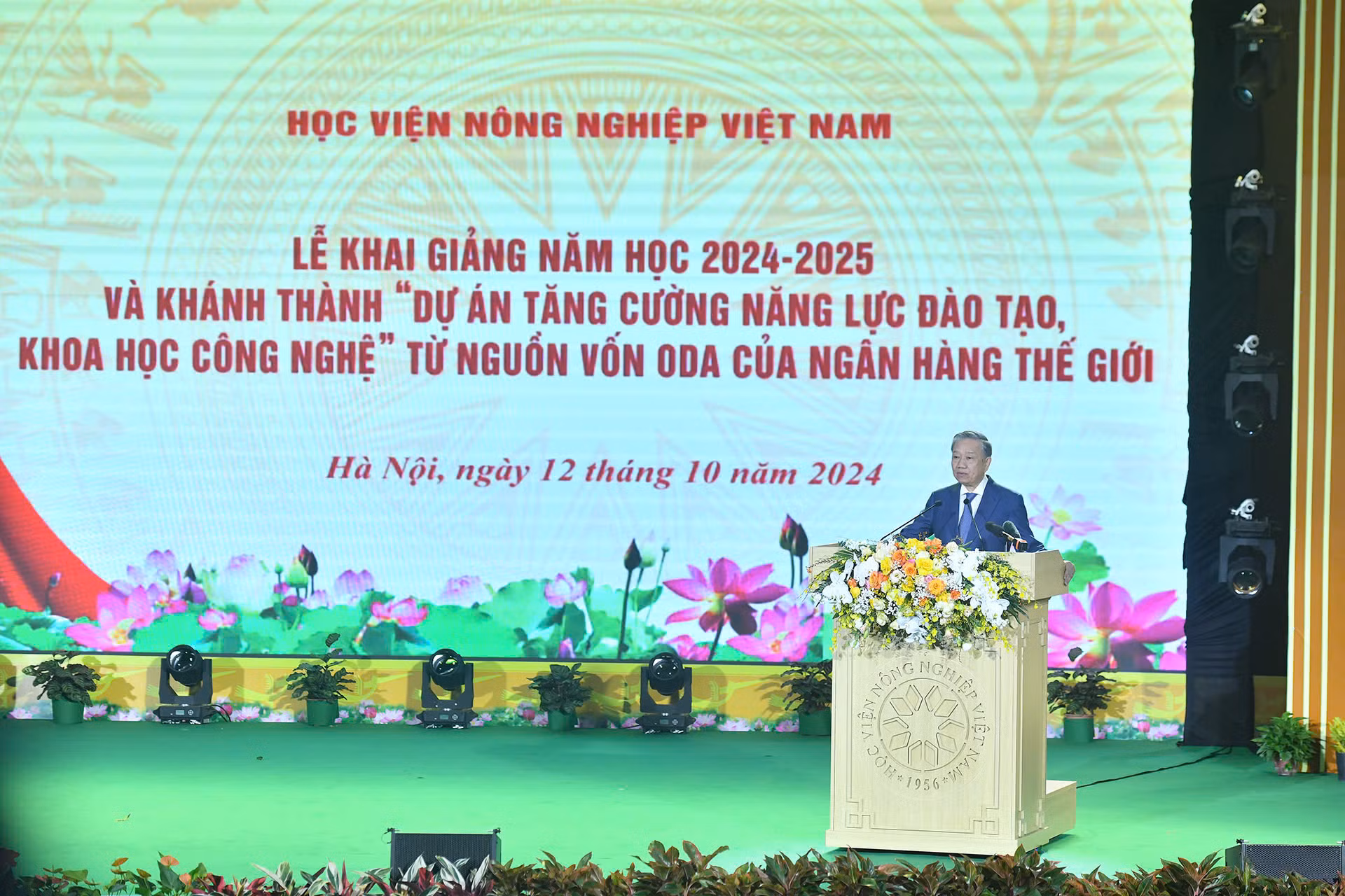 Tổng Bí thư, Chủ tịch nước Tô Lâm dự Lễ khai giảng năm học mới tại Học viện Nông nghiệp Việt Nam -0