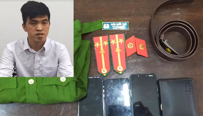Đối tượng Trần Quốc Thái và tang vật vụ án. Đối tượng Trần Quốc Thái và tang vật vụ án.