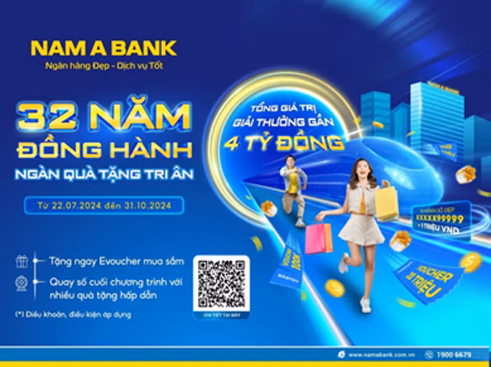 Nam A Bank tung ưu đãi “32 năm đồng hành - ngàn quà tặng tri ân” -0
