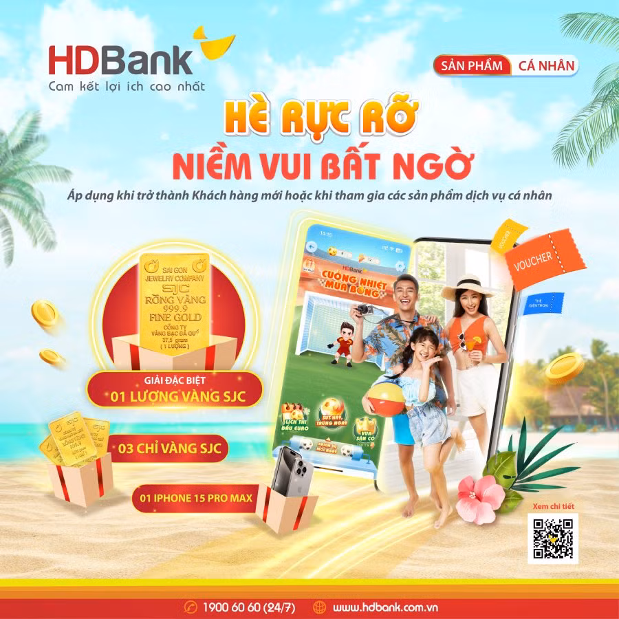 HDBank thưởng vàng SJC cho khách hàng sử dụng dịch vụ -0