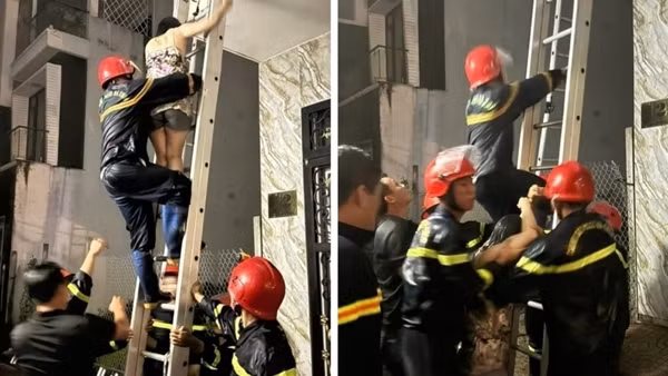 Cảnh sát giải cứu 3 người mắc kẹt trong đám cháy lúc rạng sáng ở TP Vũng Tàu