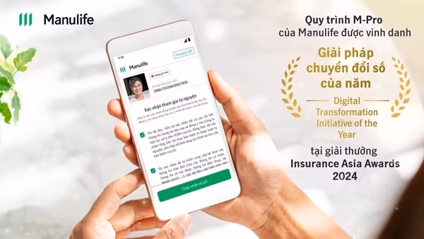 Quy trình M-Pro của Manulife đạt giải thưởng châu Á về sáng kiến chuyển đổi số