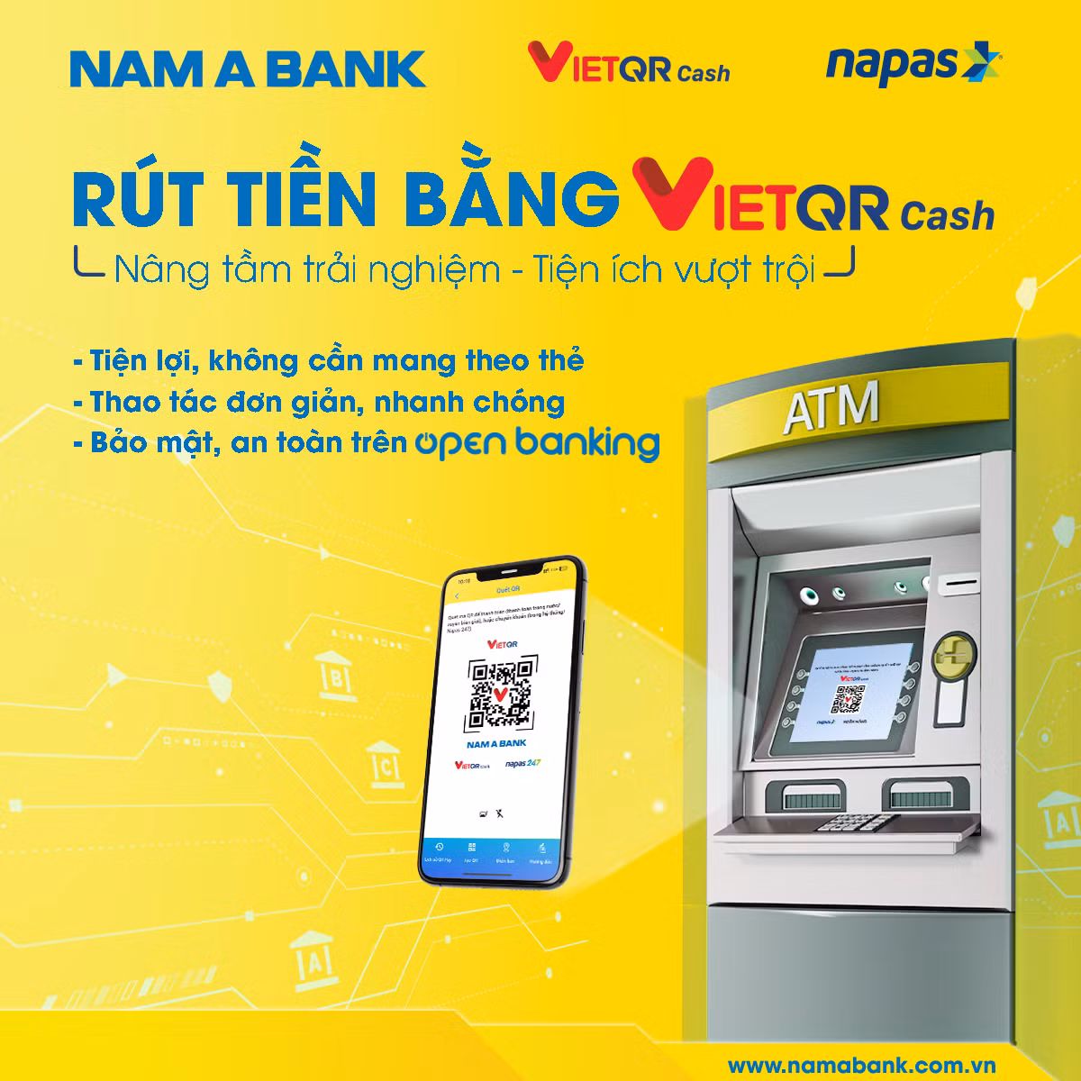 Nam A Bank – tiên phong triển khai dịch vụ rút tiền bằng Vietqr -0