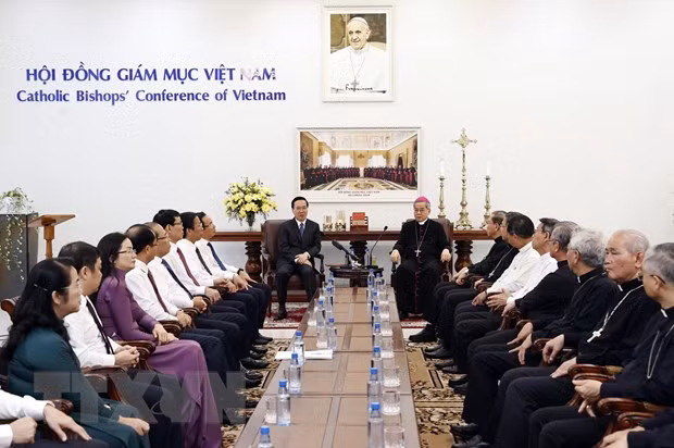 Chủ tịch nước Võ Văn Thưởng thăm Hội đồng Giám mục Việt Nam -0