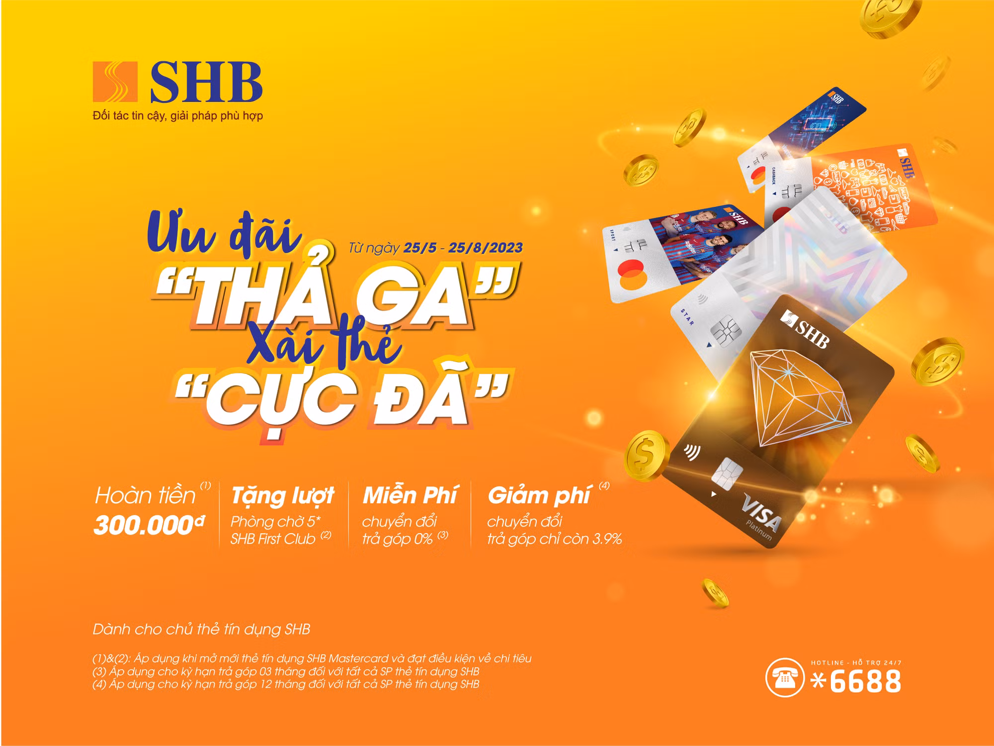 Nhiều ưu đãi cho khách hàng cá nhân khi mở thẻ tín dụng quốc tế SHB -0