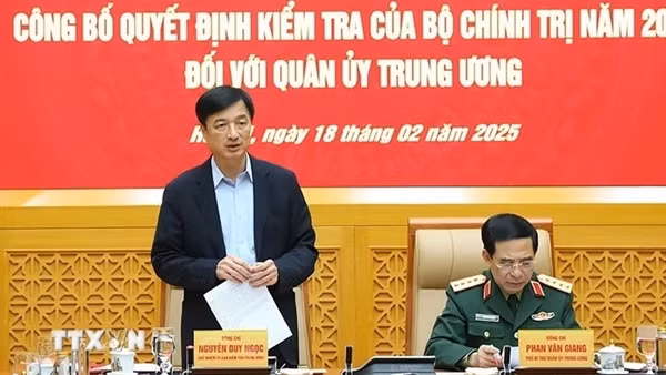Công bố quyết định kiểm tra đối với Quân ủy Trung ương