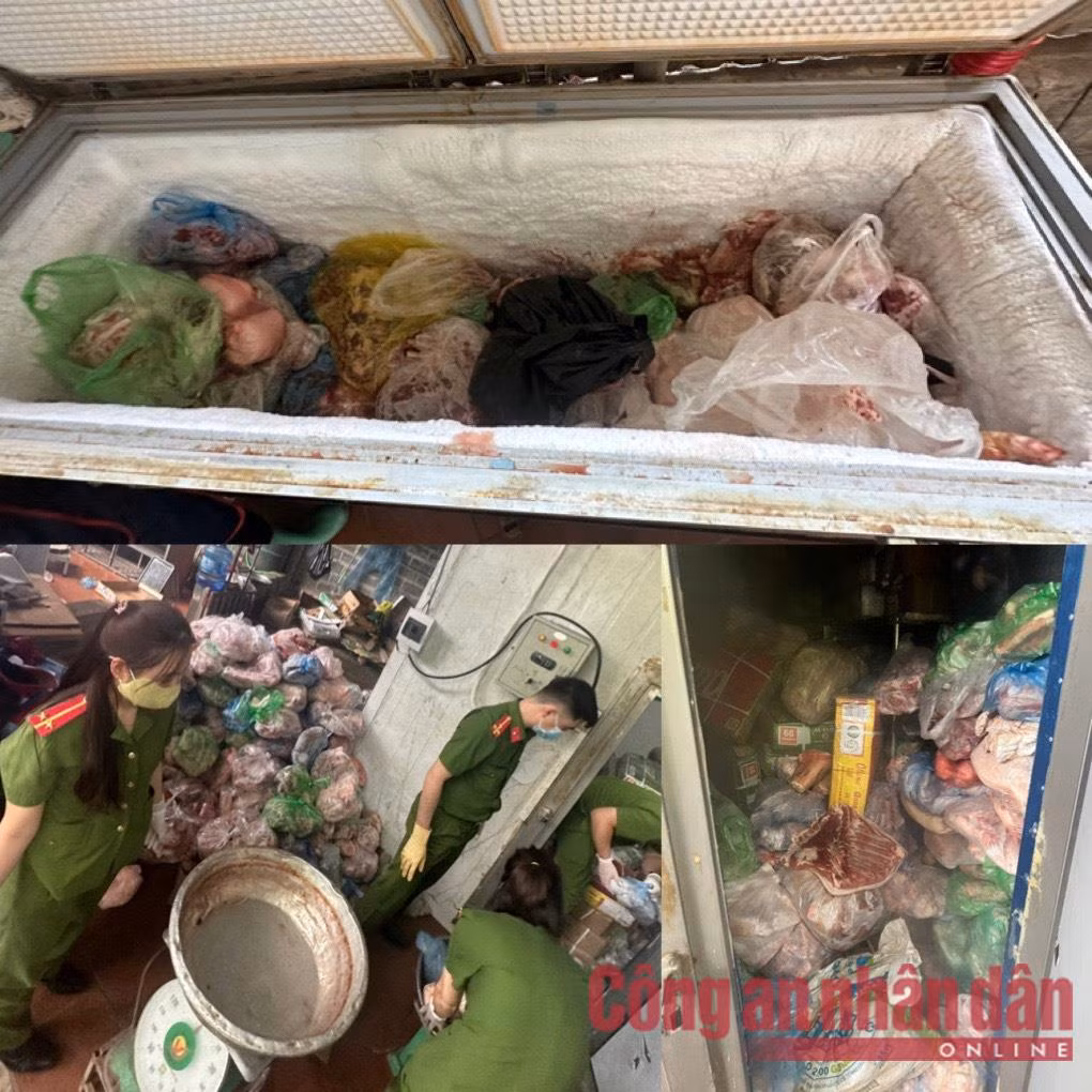 Hãi hùng hơn 2,2 tấn thịt lợn biến đổi màu, có mùi lạ trong kho đông lạnh -0
