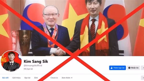 Cảnh báo về các tài khoản mạng xã hội giả mạo Huấn luyện viên Kim Sang Sik