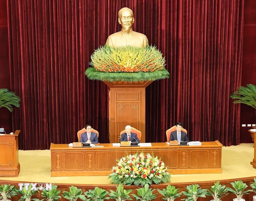 Ngày làm việc thứ nhất Hội nghị lần thứ chín Ban Chấp hành Trung ương Đảng khóa XIII -0