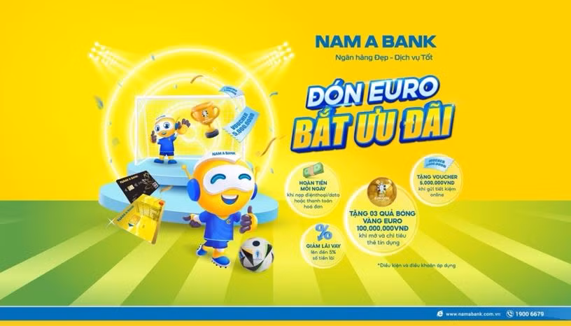 Hòa nhịp Euro Cup 2024 cùng Nam A Bank, nhận ngay quả bóng vàng trị giá 100 triệu đồng -0