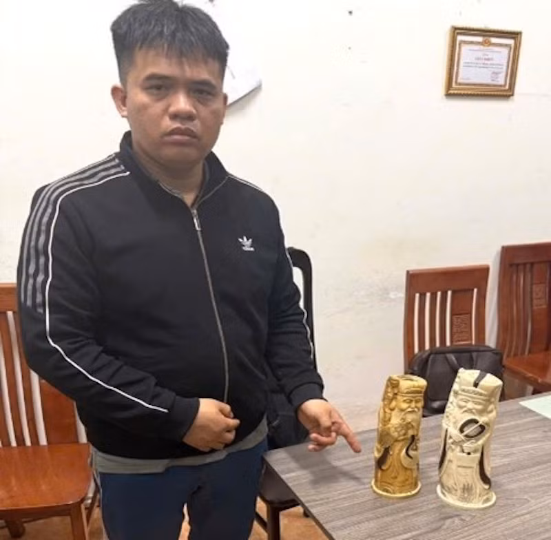 Buôn bán sản phẩm từ ngà voi, một đối tượng bị bắt -0