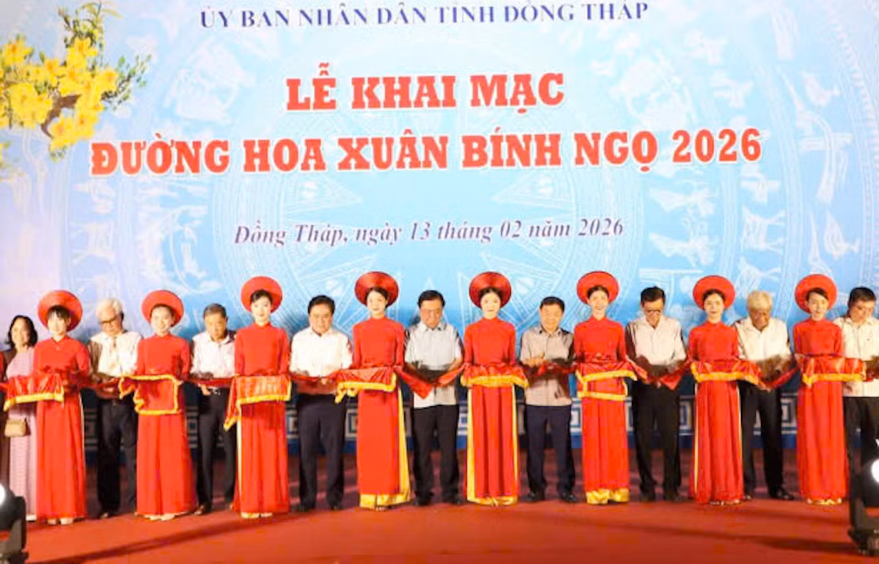Đồng Tháp: Khai mạc Đường hoa xuân tại phường Đạo Thạnh và phường Cao Lãnh -0