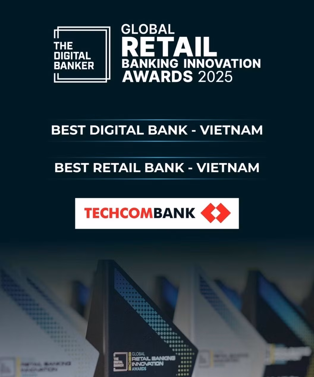  Techcombank ba năm liên tiếp là “Ngân hàng số tốt nhất Việt Nam” do The Digital Banker bình chọn -0