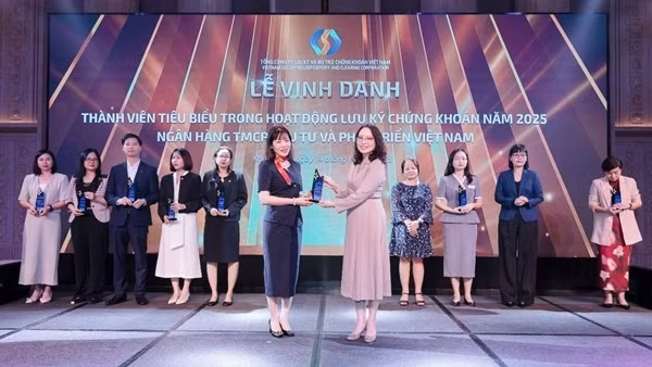 BIDV - Top 10 thành viên tiêu biểu trong hoạt động lưu ký chứng khoán năm 2025