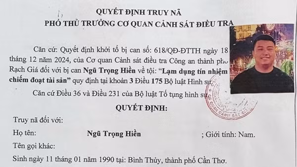 Truy nã đối tượng thuê xe ô tô tự lái rồi bỏ trốn