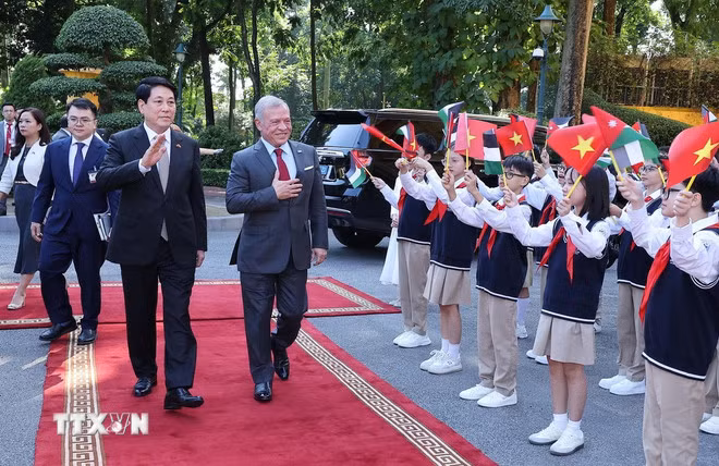 Chủ tịch nước Lương Cường chủ trì lễ đón chính thức Quốc vương Jordan -0