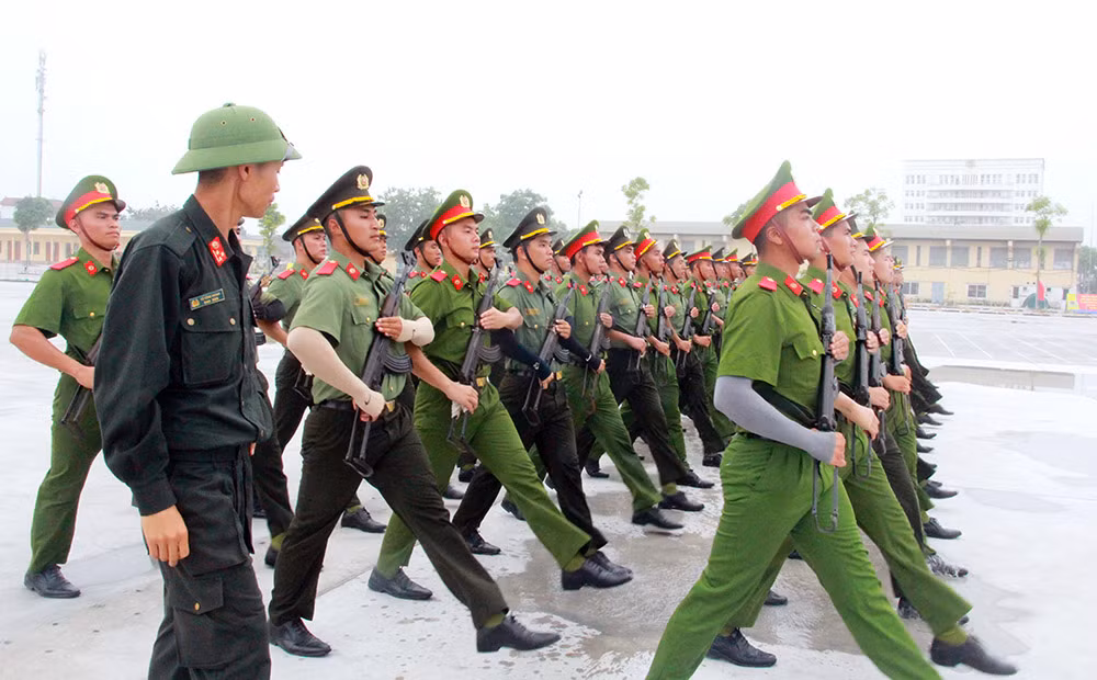 Trên thao trường huấn luyện diễu binh phục vụ Lễ kỷ niệm 80 năm Quốc khánh 2/9 -0