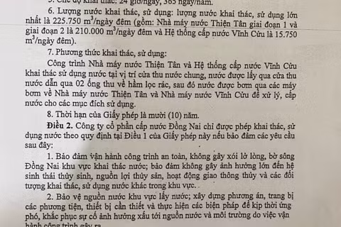 Khai thác vượt giấy phép, Công ty cổ phần cấp nước Đồng Nai gây nhiều hệ luỵ -0