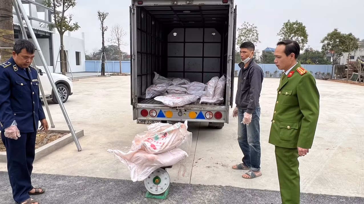 Tạm giữ 700 kg nầm lợn không rõ nguồn gốc xuất xứ -0