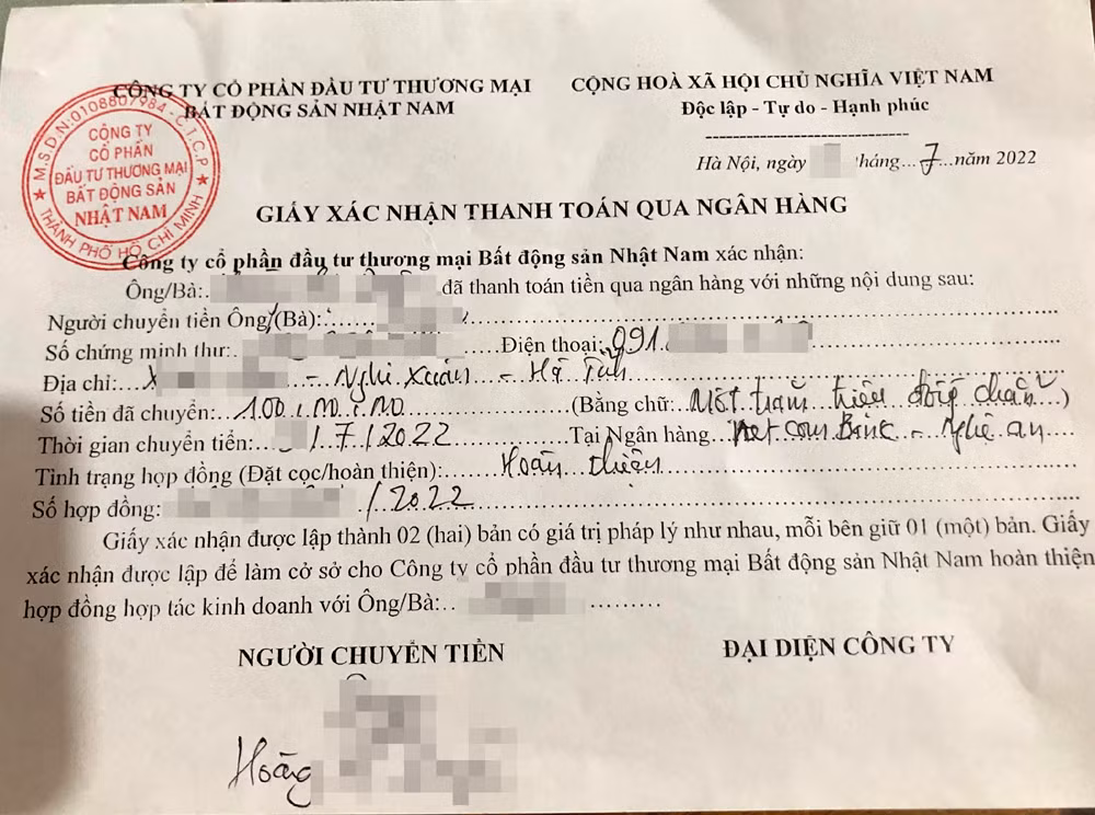 “Hô biến” thành Sông Đà Nhật Nam, Công ty Nhật Nam tiếp tục ôm tiền, thu hồi hợp đồng gốc của nhà đầu tư -0