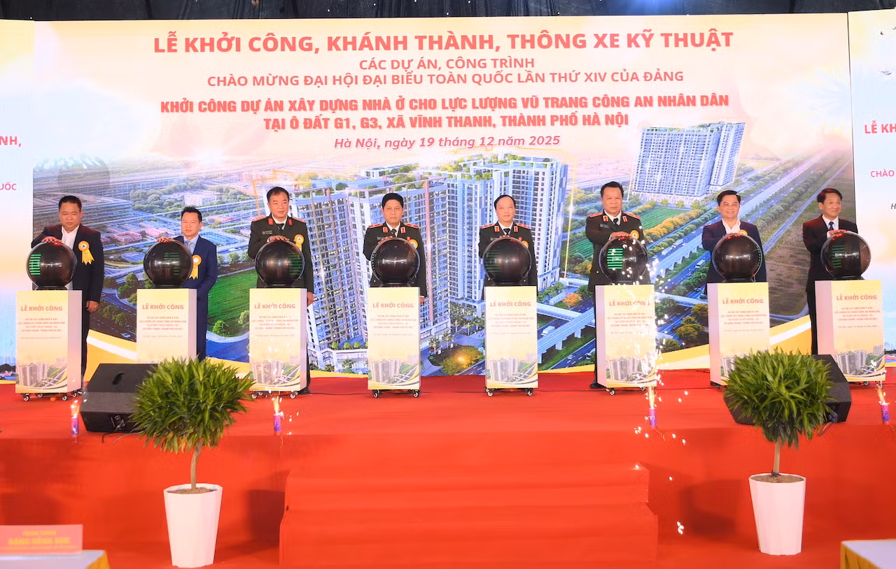Khởi công Dự án xây dựng nhà ở cho lực lượng vũ trang CAND tại xã Vĩnh Thanh và xã Sơn Đồng và TP Hà Nội -0