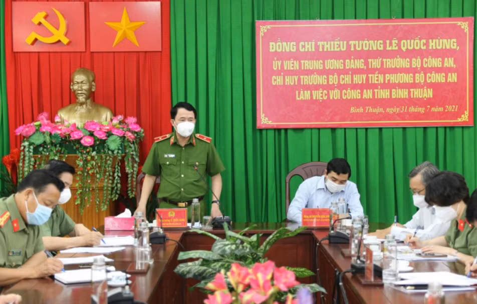 Thứ trưởng Lê Quốc Hùng làm việc với Công an tỉnh Bình Thuận về công tác phòng, chống dịch -0