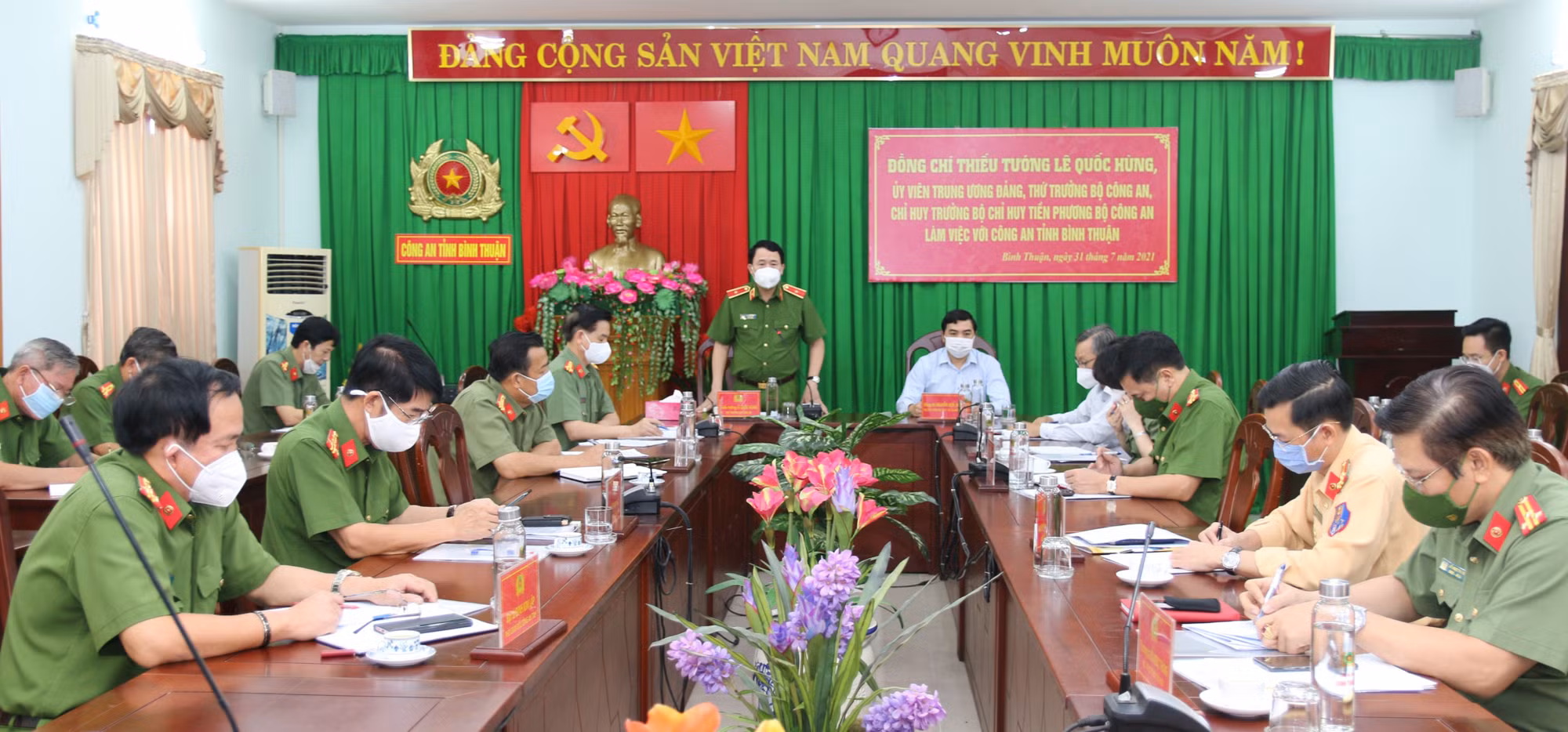 Thứ trưởng Lê Quốc Hùng làm việc với Công an tỉnh Bình Thuận về công tác phòng, chống dịch -0