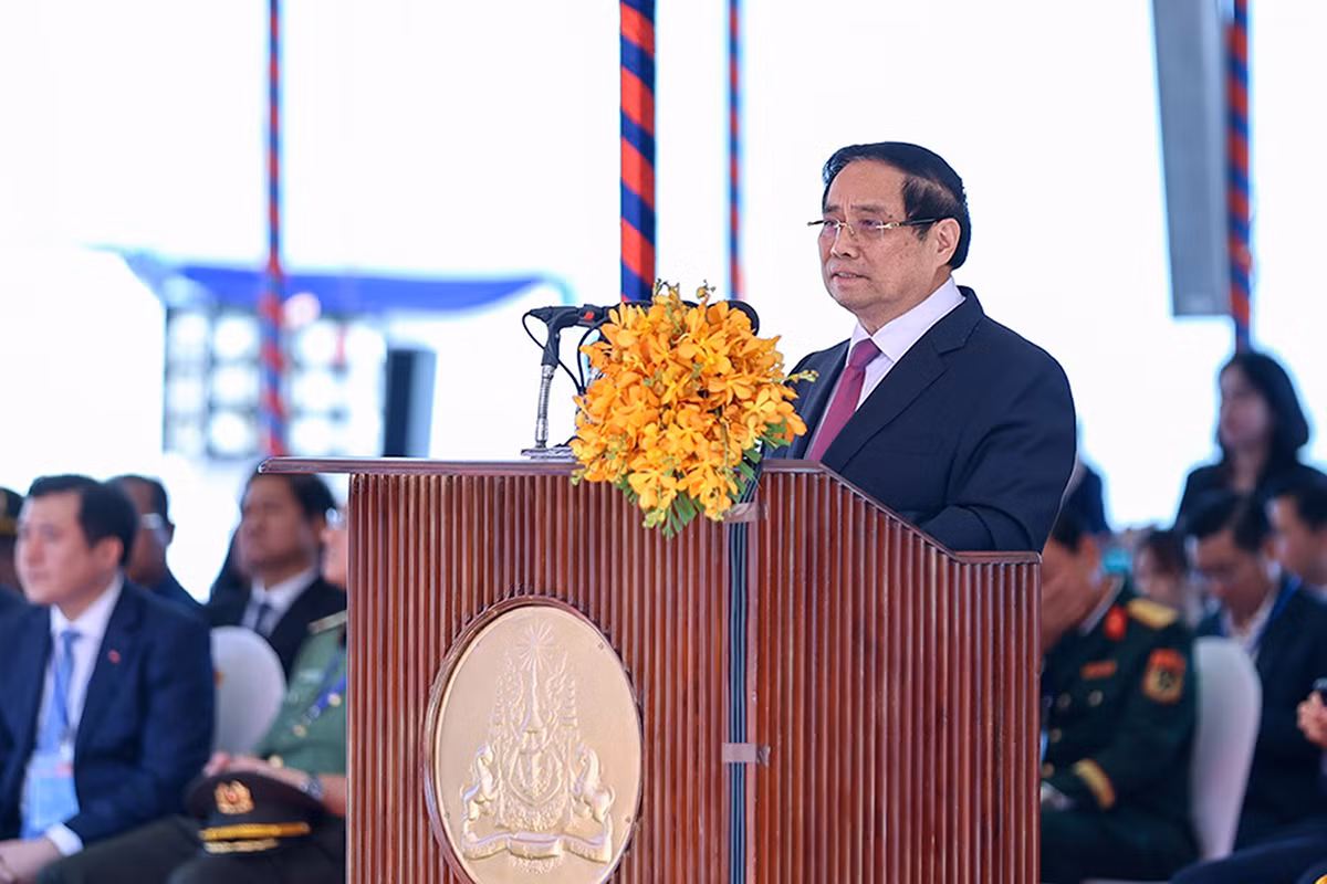 Thủ tướng Phạm Minh Chính cùng Thủ tướng Campuchia khai trương cặp cửa khẩu quốc tế mới -0