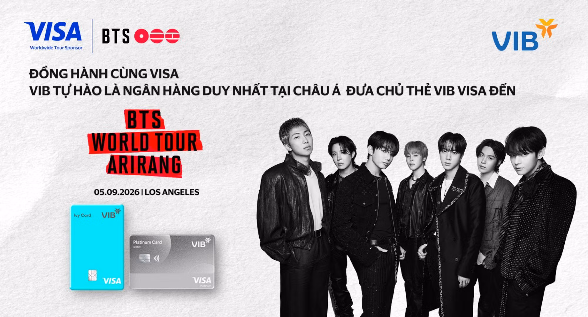 VIB là ngân hàng duy nhất tại châu Á hợp tác cùng Visa, đưa chủ thẻ Việt Nam đến BTS WORLD TOUR 'ARIRANG' TẠI LOS ANGELES -0