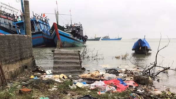 Gần 1 nghìn tấn rác thải công nghiệp tập kết trái phép ven đê ảnh 2