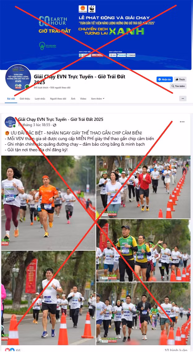 Cảnh giác với trang Fanpage giả mạo EVN, lợi dụng chiến dịch Giờ Trái đất 2025 -0