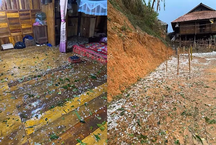 Người dân hốt hoảng vì mưa đá tại miền núi Sơn La -0