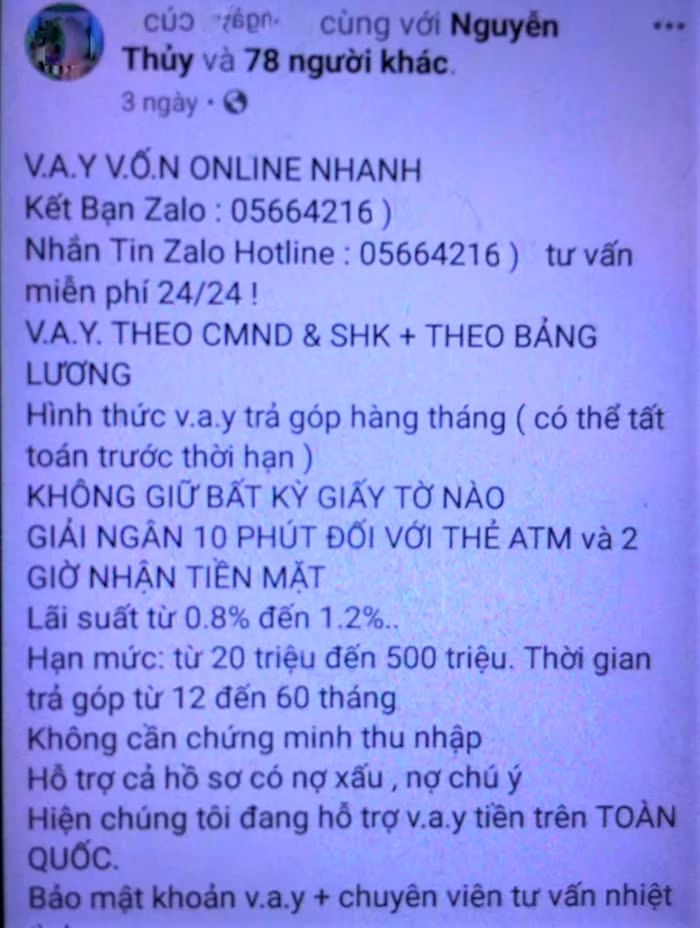 Trang Facebook cá nhân của chị Toan bị kẻ xấu "hack" để lừa đảo.