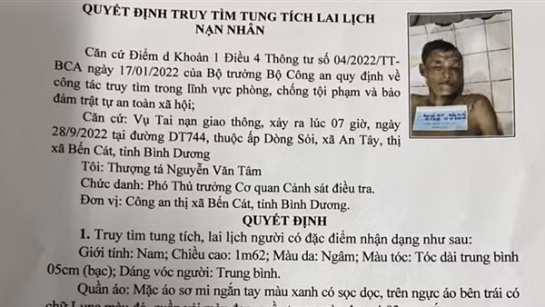 Truy tìm tung tích nạn nhân vụ tai nạn giao thông