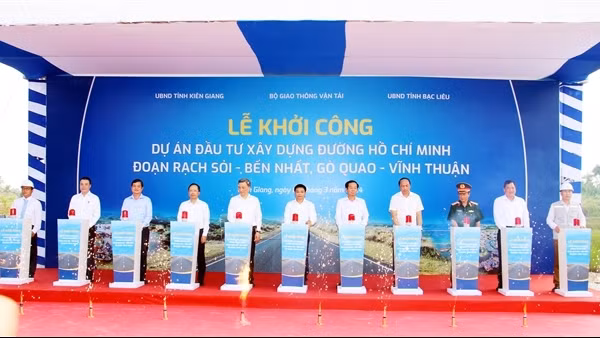 Khởi công Dự án đầu tư xây dựng đường Hồ Chí Minh đoạn qua Kiên Giang - Bạc Liêu