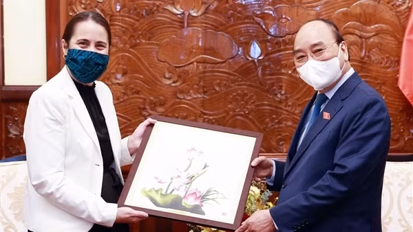 Chủ tịch nước Nguyễn Xuân Phúc tiếp các Đại sứ trình Quốc thư ảnh 7