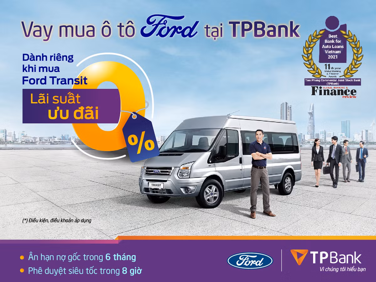 Lãi suất 0%, dễ dàng sở hữu xe Ford cùng TPBank -0