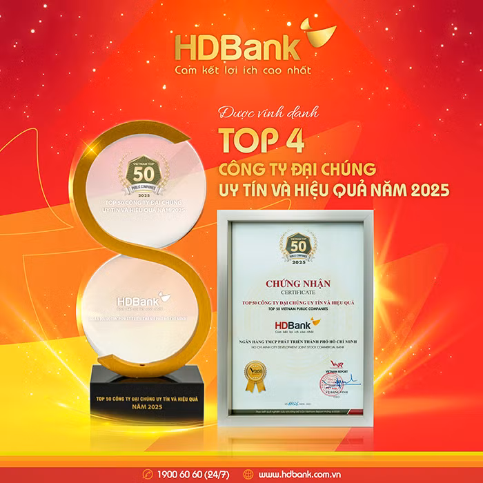 HDBank giữ vị trí thứ 3 Top ngân hàng niêm yết uy tín và hiệu quả nhất Việt Nam -1