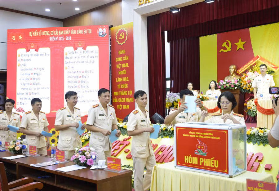 Trường Cao đẳng ANND đoàn kết, thống nhất thực hiện thắng lợi Nghị quyết đại hội đề ra -0