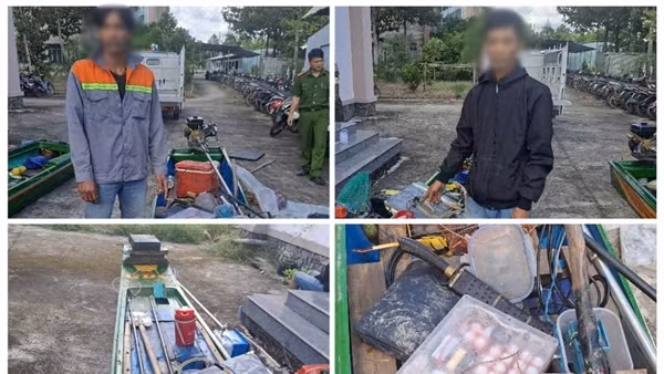Bắt quả tang 2 kẻ đào ao cá để vào kích điện trộm cắp